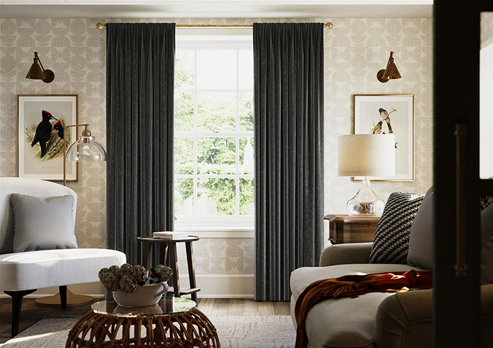 Oleander, Charcoal - Made to Measure Curtains - Image 3